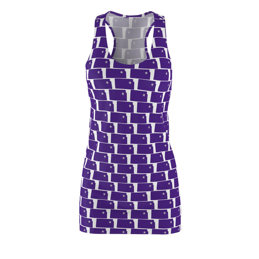 KS White Print Women's Racerback Dress