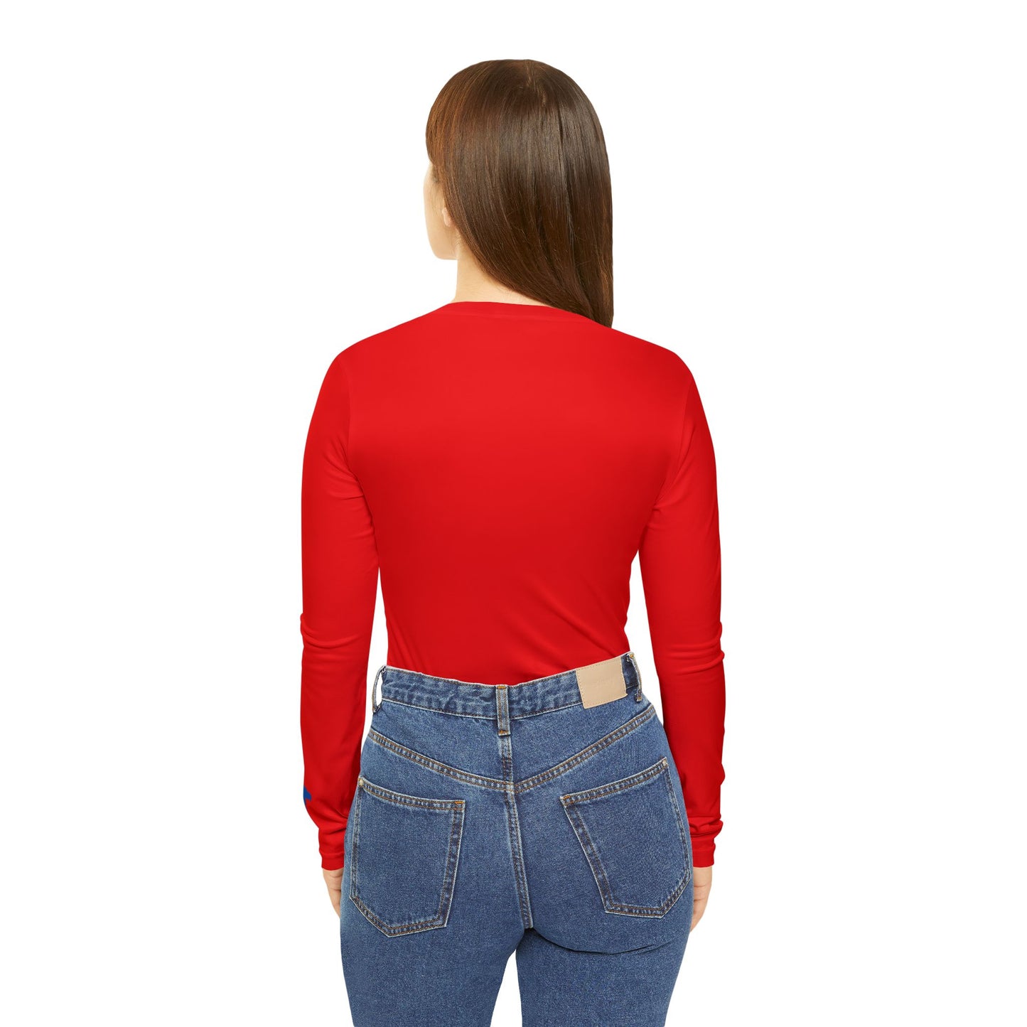 Jayhawk Women's Long Sleeve V-Neck Shirt, Crimson