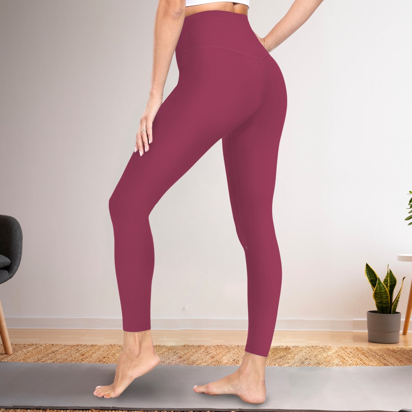 Maroon Trident Active Leggings