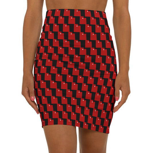 Salt Lake Black Print Pencil Skirt