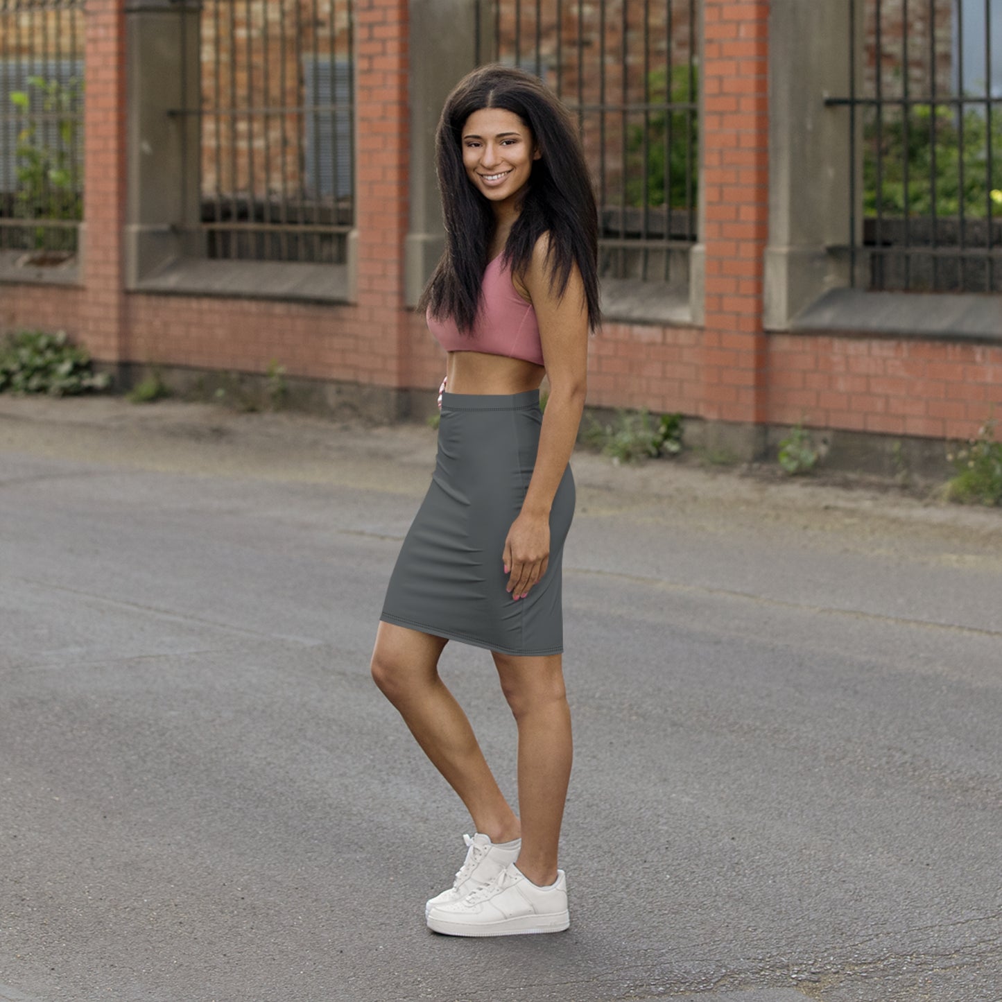 Colorado Gray Women's Mid-Waist Pencil Skirt
