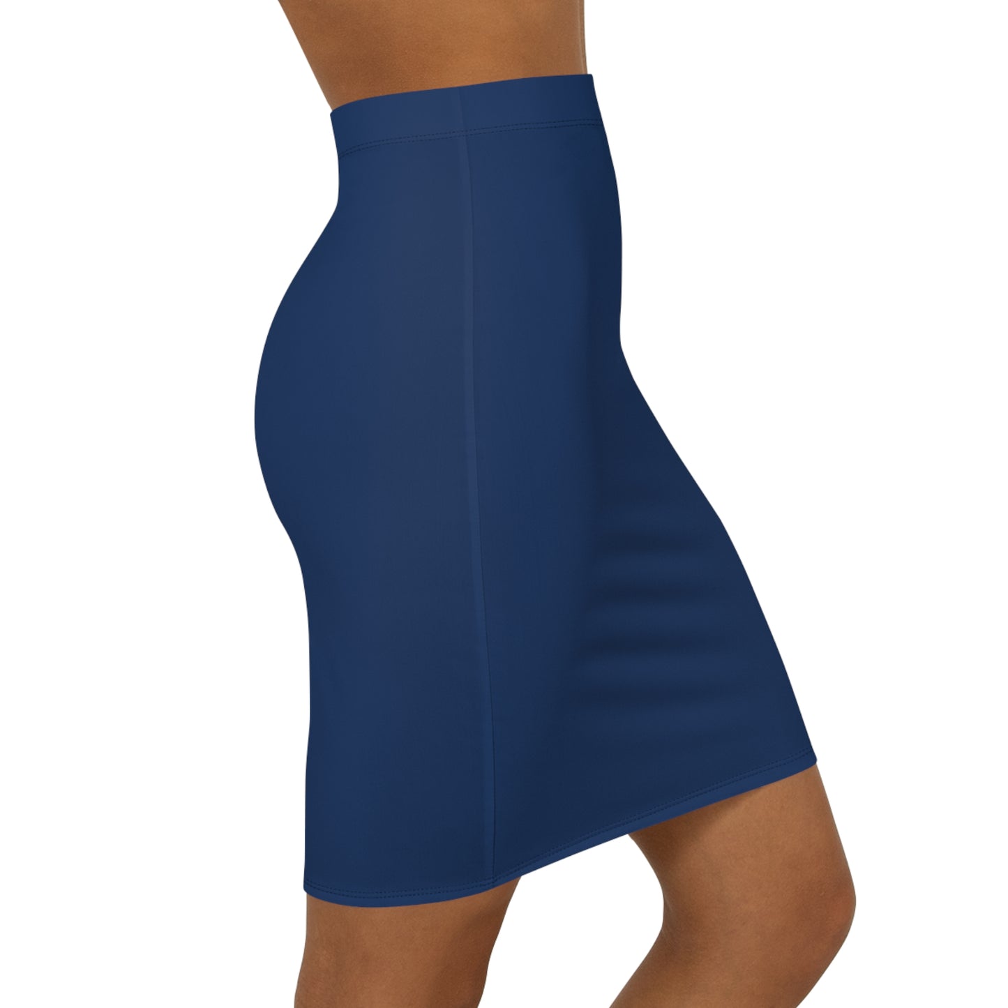 Provo Dark Blue Women's Mid-Waist Pencil Skirt