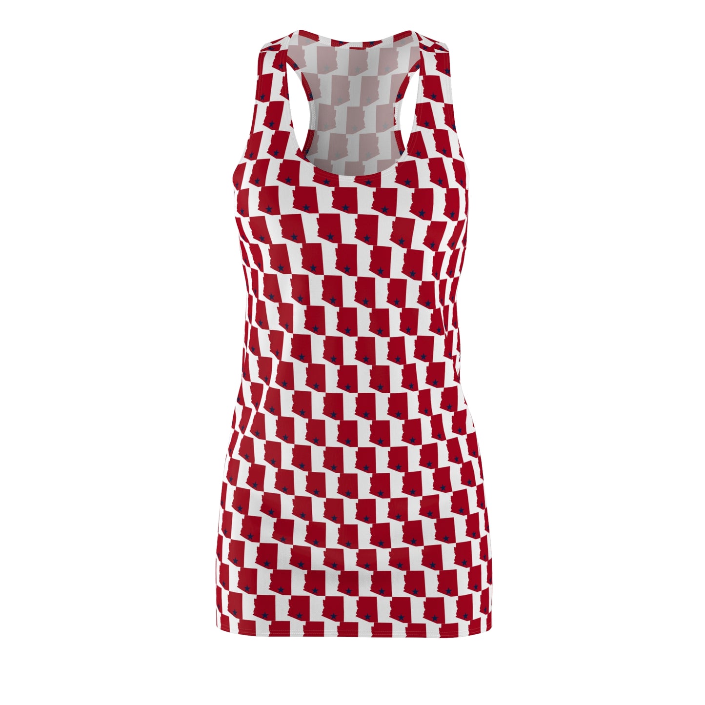 AZ White Print, Women's Racerback Dress