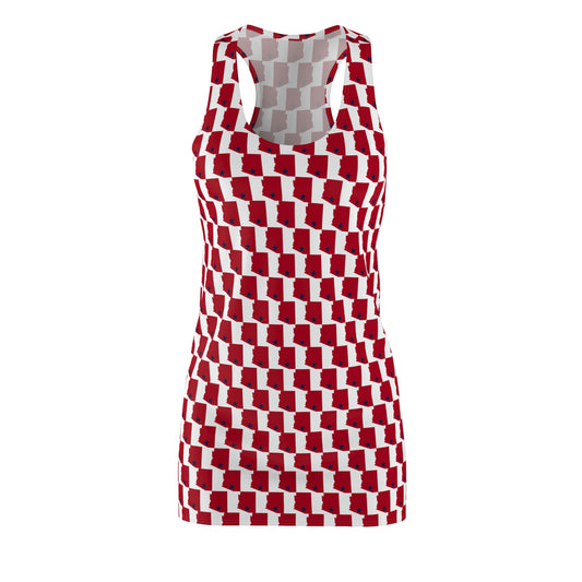AZ White Print, Women's Racerback Dress