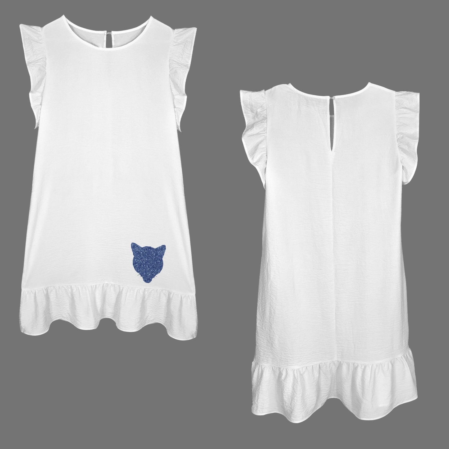 Flowy Provo Glitter Cougar Dress, White