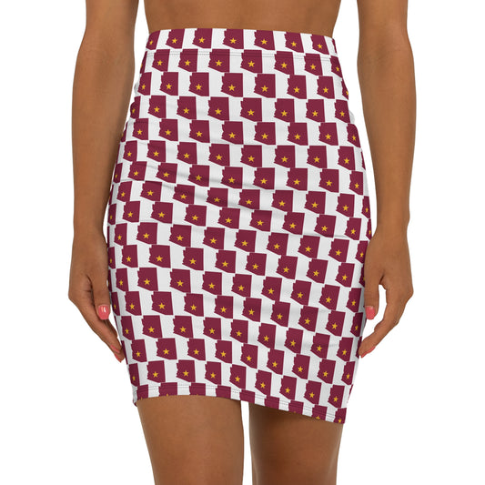 Tempe White Print, Women's Mid-Waist Pencil Skirt - Stylish Floral Print for Everyday Wear, Office, Parties, Date Nights, Trendy Fashion Piece