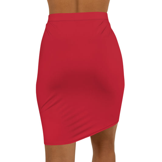 Ames Red Women's Mid-Waist Pencil Skirt