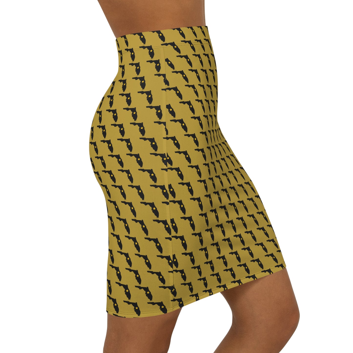 Florida Gold Print Women's Pencil Skirt