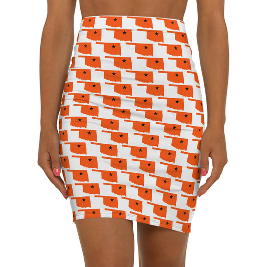 Stillwater White Print Women's Pencil Skirt