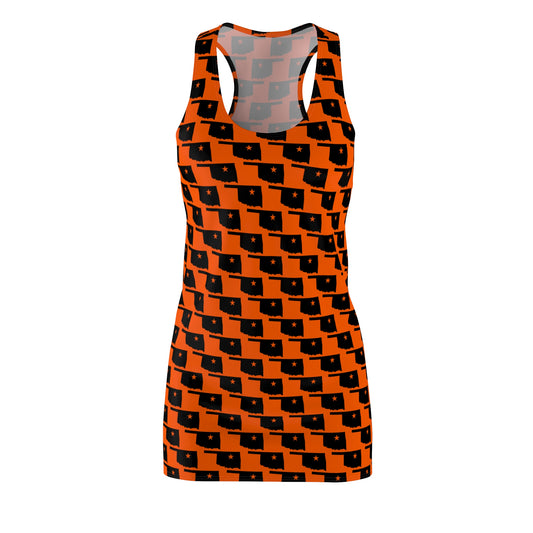 OK Orange Print Racerback Dress