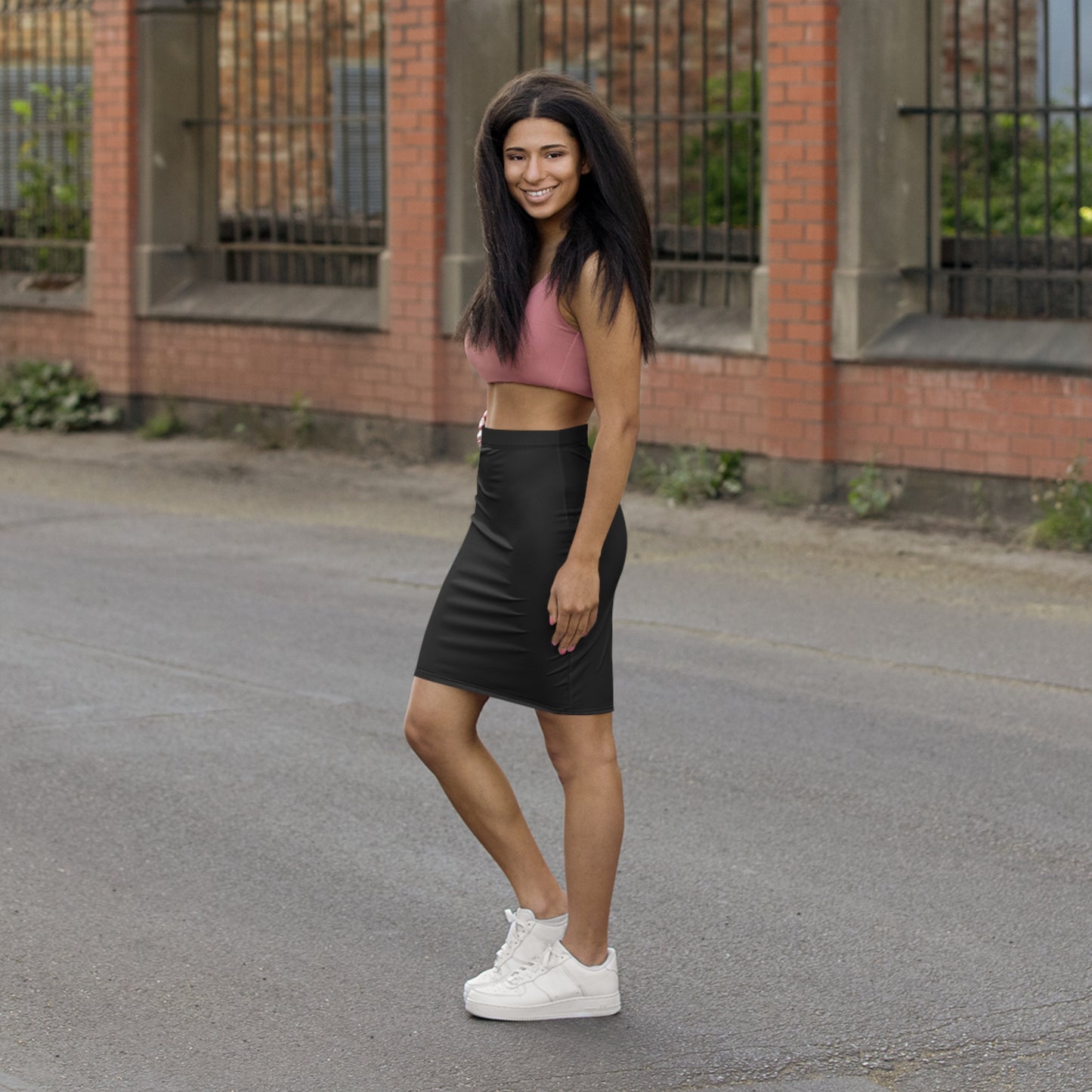 Conference Black Women's Mid-Waist Pencil Skirt