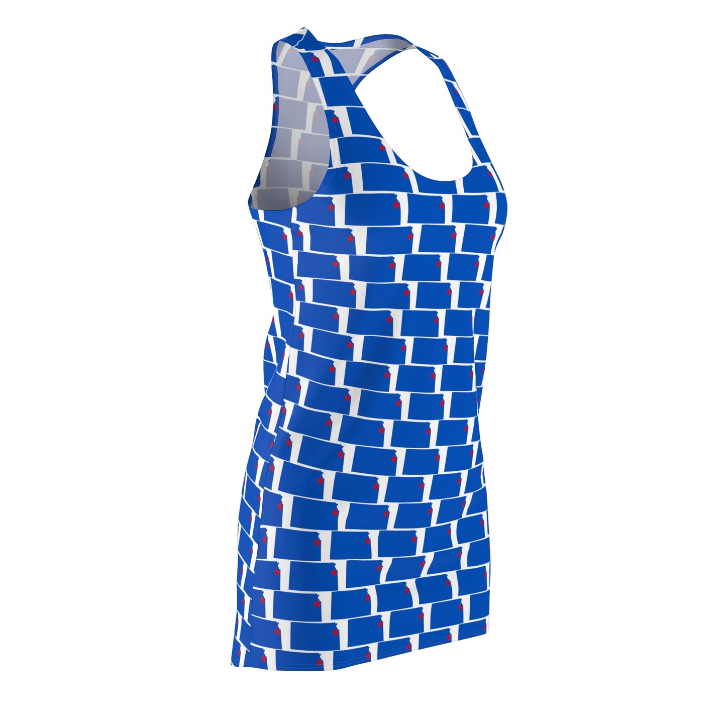 KS White Print Women's Racerback Dress