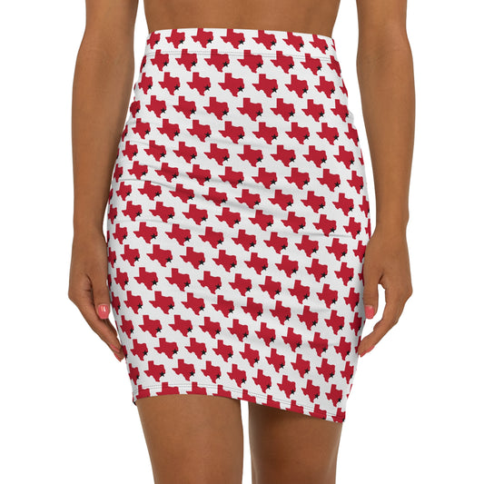 Houston White Print, Stylish Women's AOP Pencil Skirt - Versatile Fashion for Work and Play, Chic and Fun, Perfect for Parties, Casual Outfits, & Everyday Wear