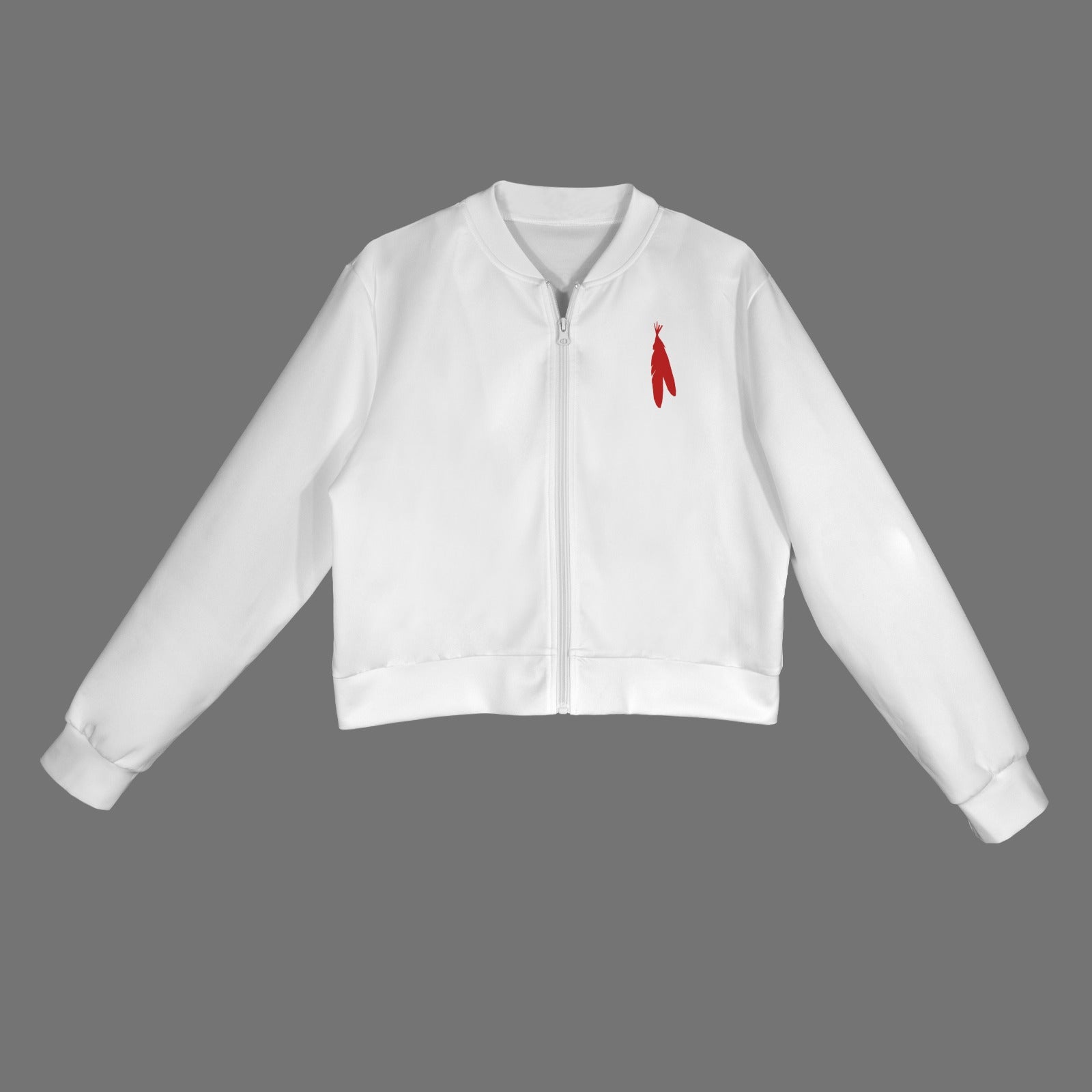 White Feather Bomber Jacket