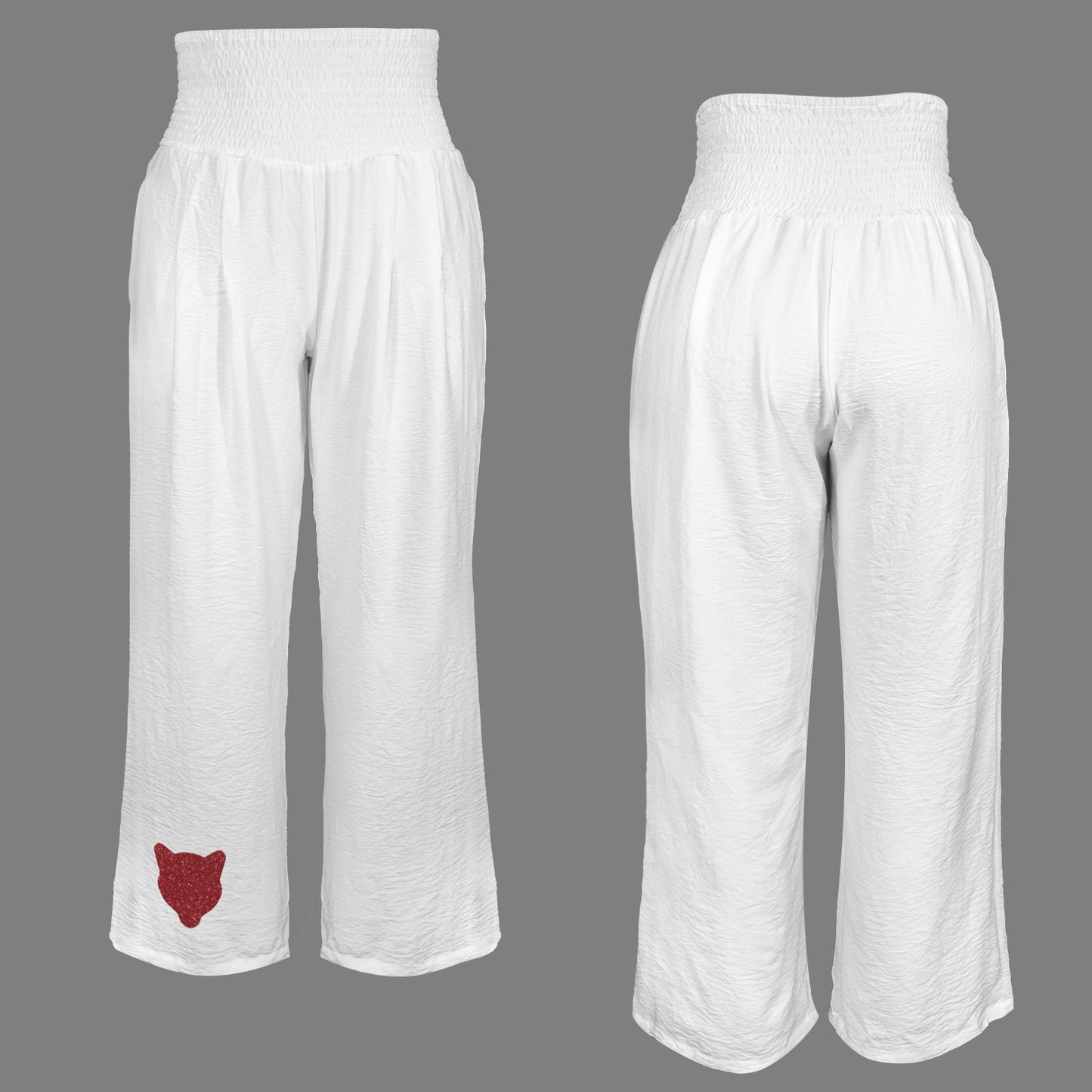 Houston Glitter Cougar Pants, White