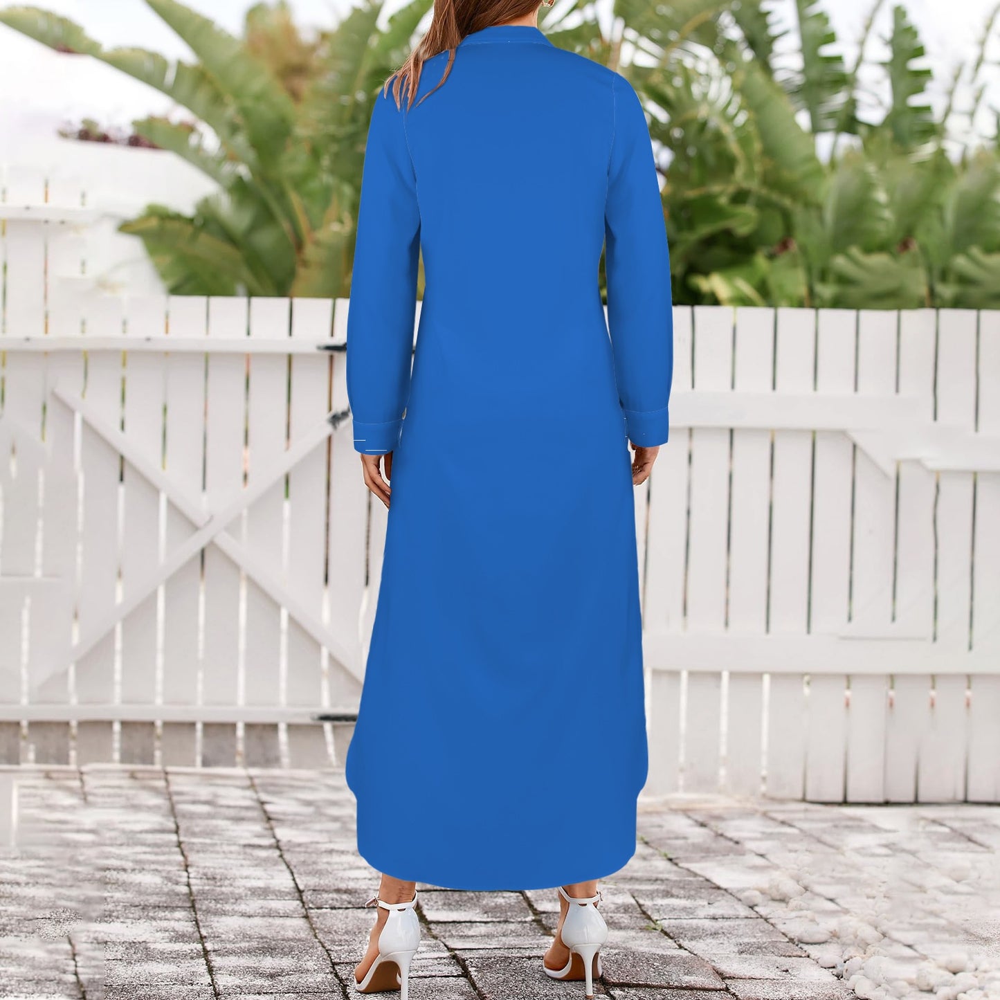 Jayhawk Long Sleeve Shirt Dress, Blue