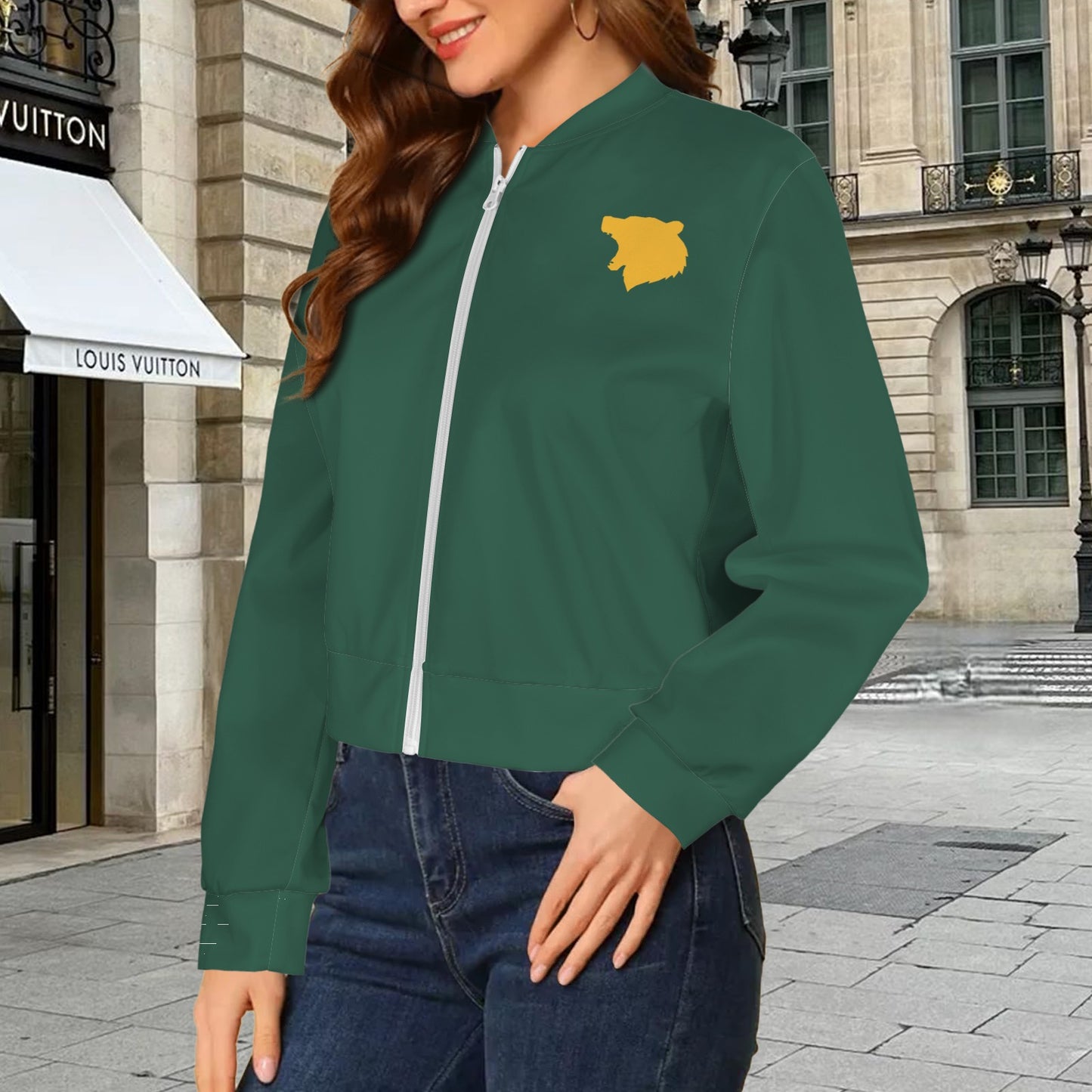 Green Bear Bomber Jacket