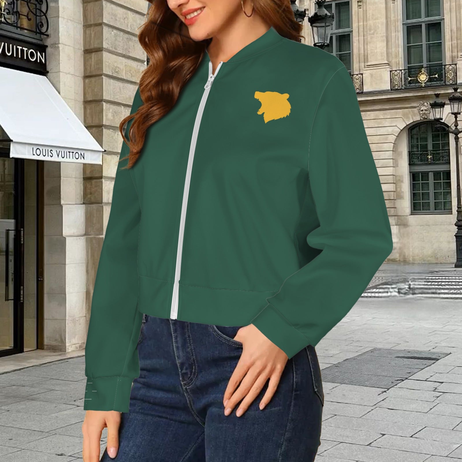 Green Bear Bomber Jacket