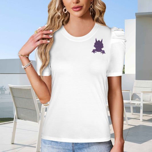 Glitter Horned Frog Top, White