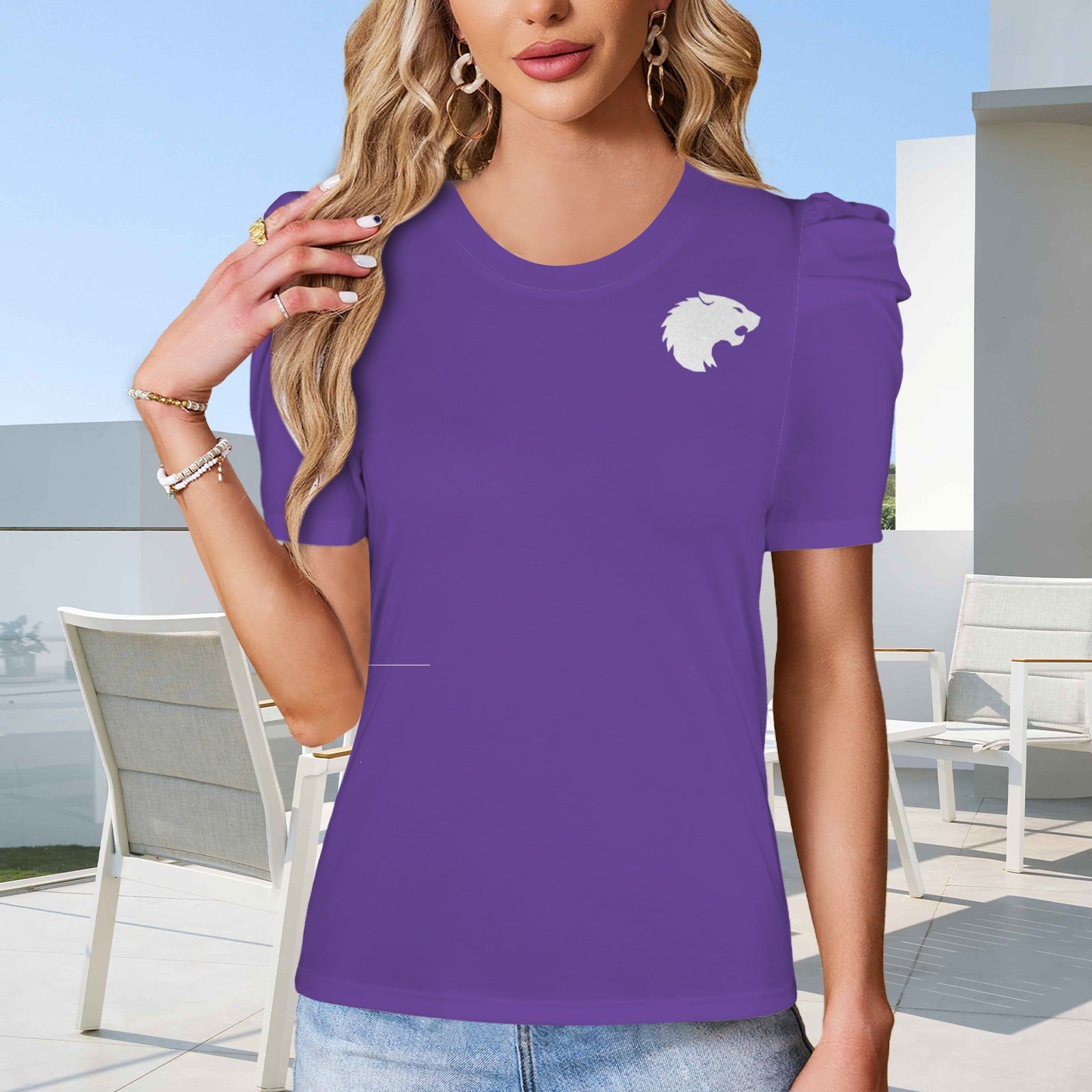 Glitter Wildcat Top, Purple