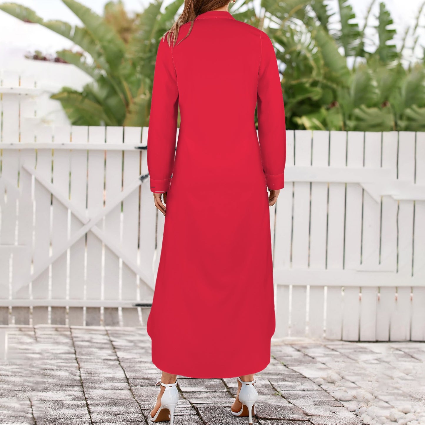 Bearcat Long Sleeve Shirt Dress, Red