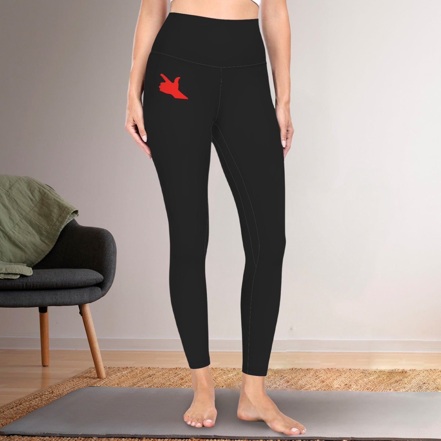 Black Guns Up Active Leggings