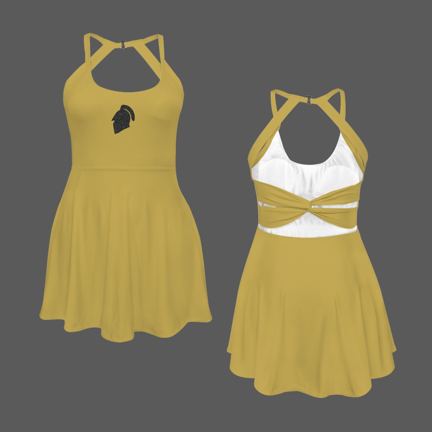 Glitter Knight Active Dress, Gold