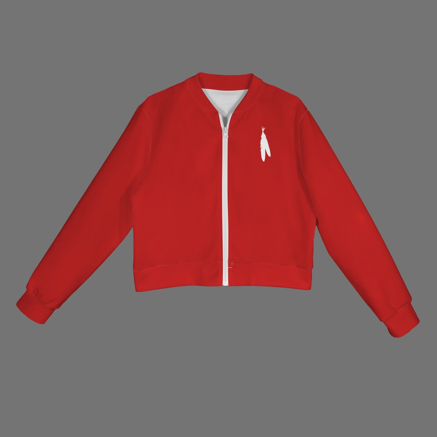 Red Feather Bomber Jacket