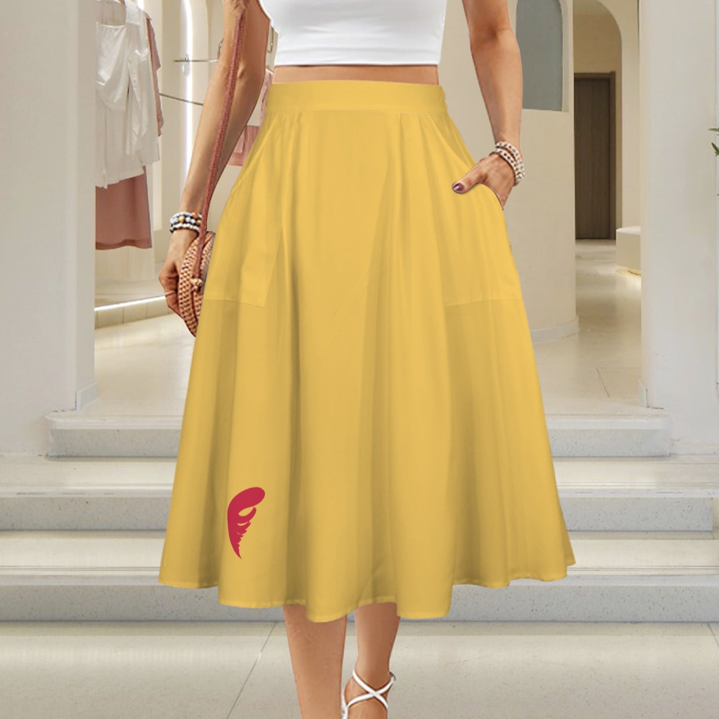 Cyclone Maxi Skirt, Gold