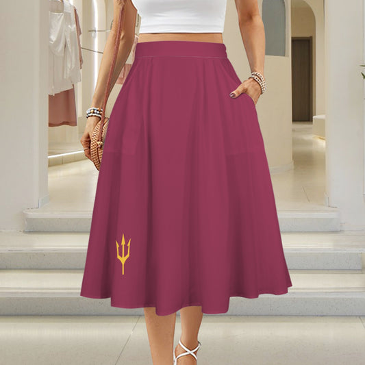 Trident Maxi Skirt, Maroon