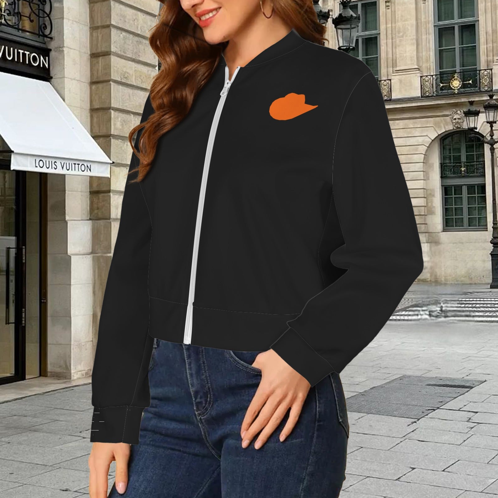 Black Cowgirl Bomber Jacket