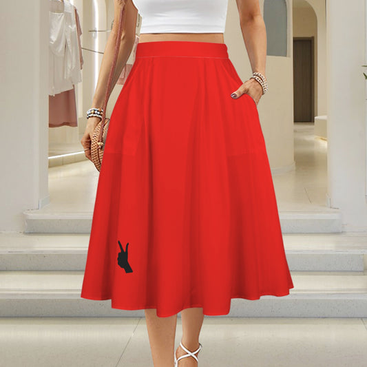 Guns Up Maxi Skirt, Scarlet