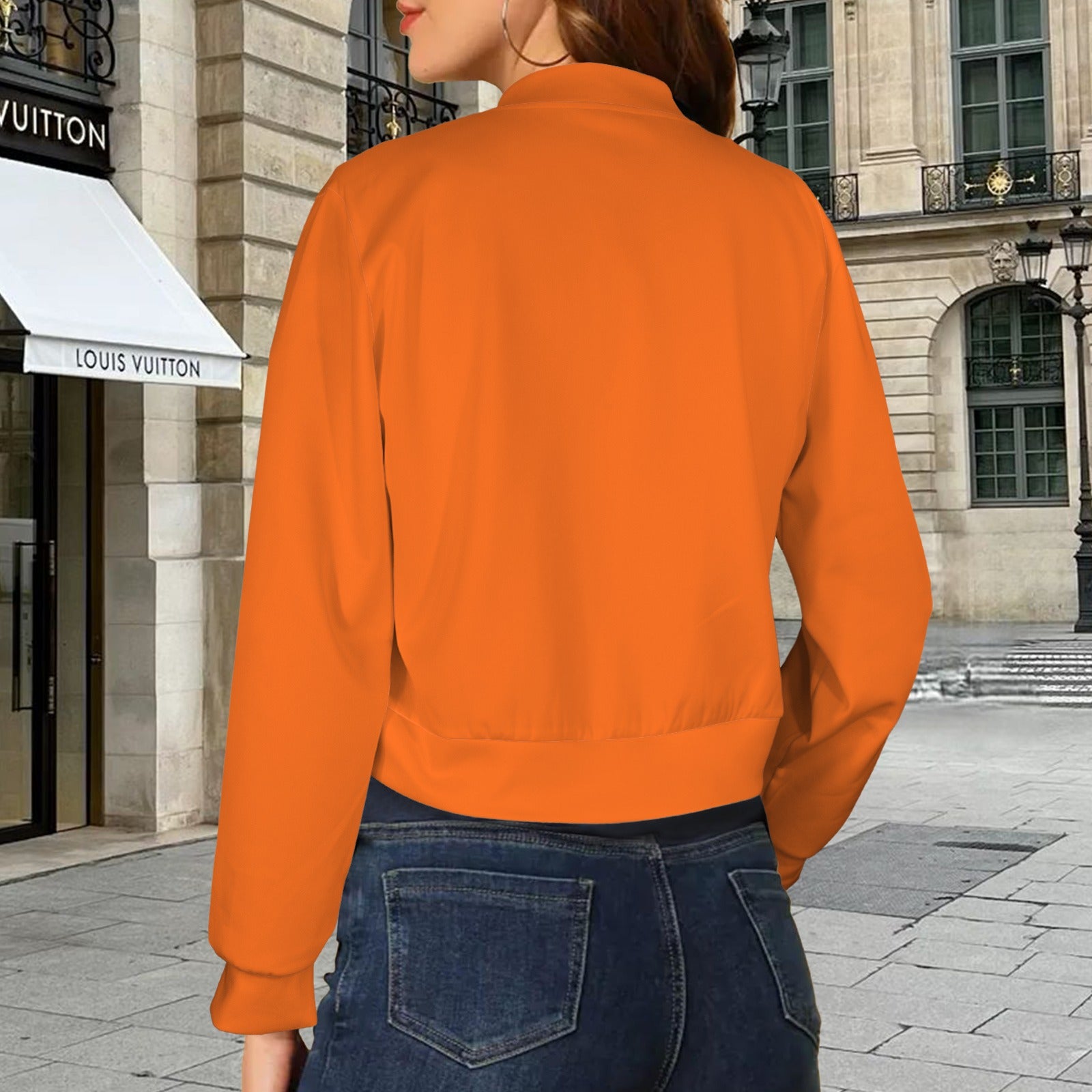 Orange Cowgirl Bomber Jacket