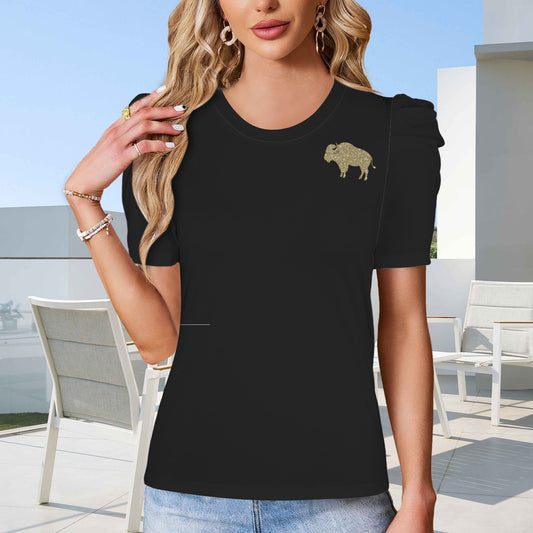 Glitter Buffalo Top, Black