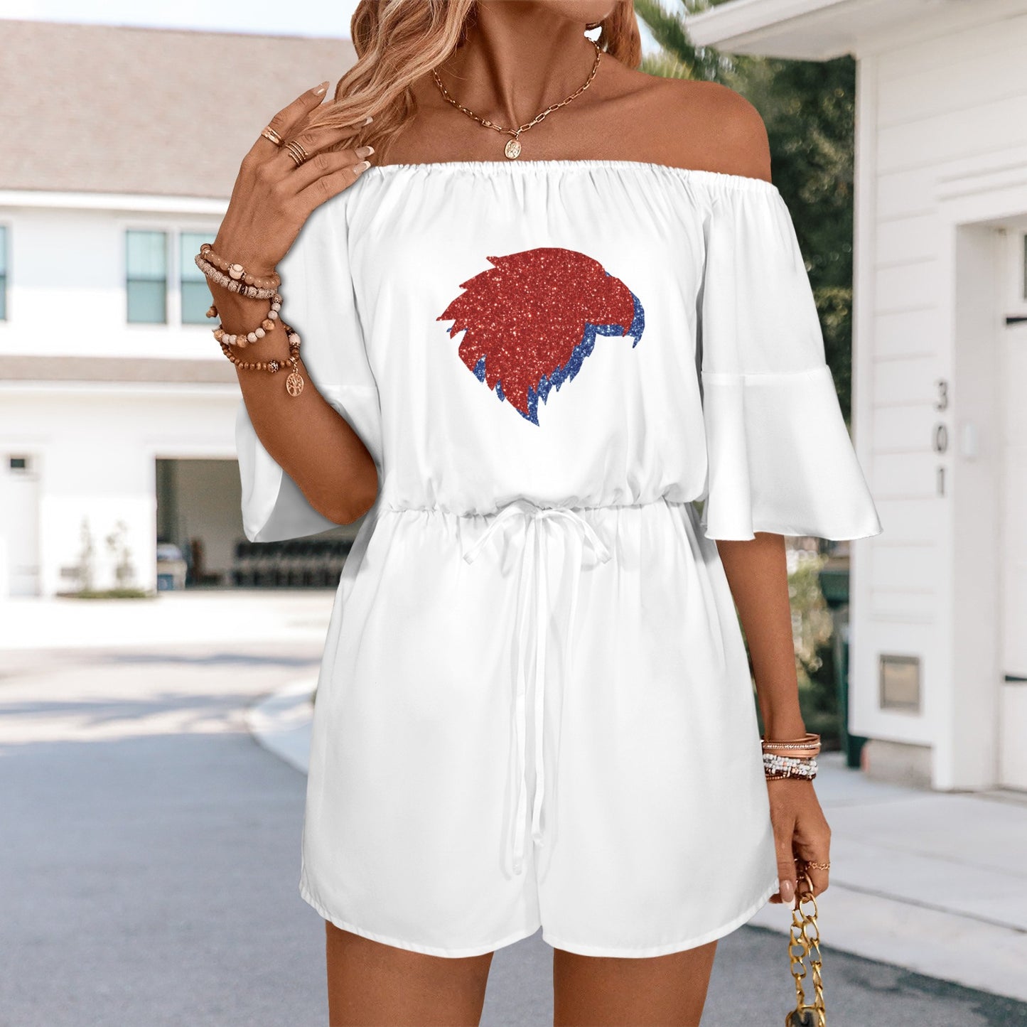 Jayhawk Glitter Romper
