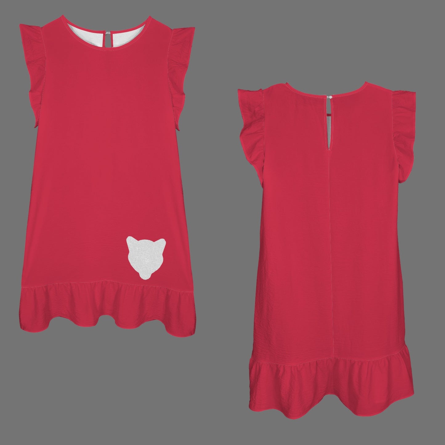 Flowy Houston Glitter Cougar Dress, Red