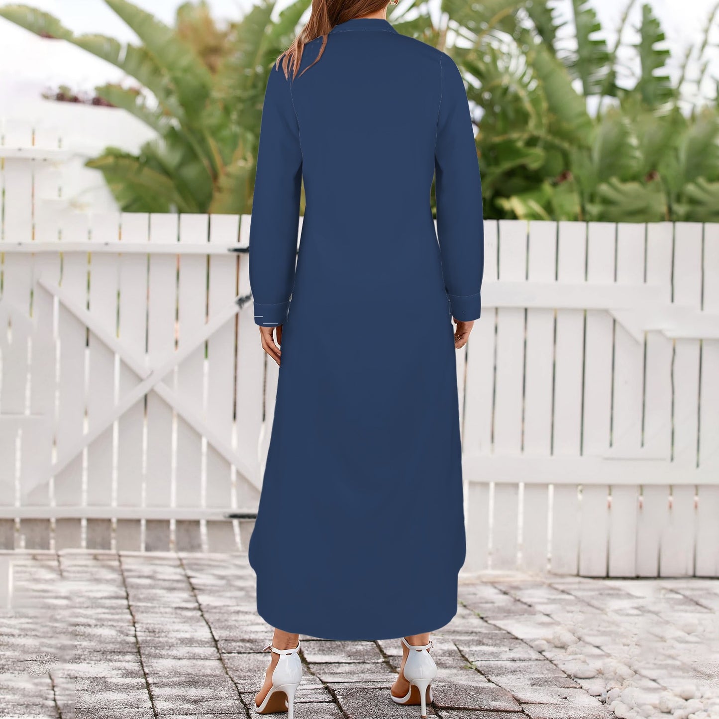 Wildcat Long Sleeve Shirt Dress, Blue
