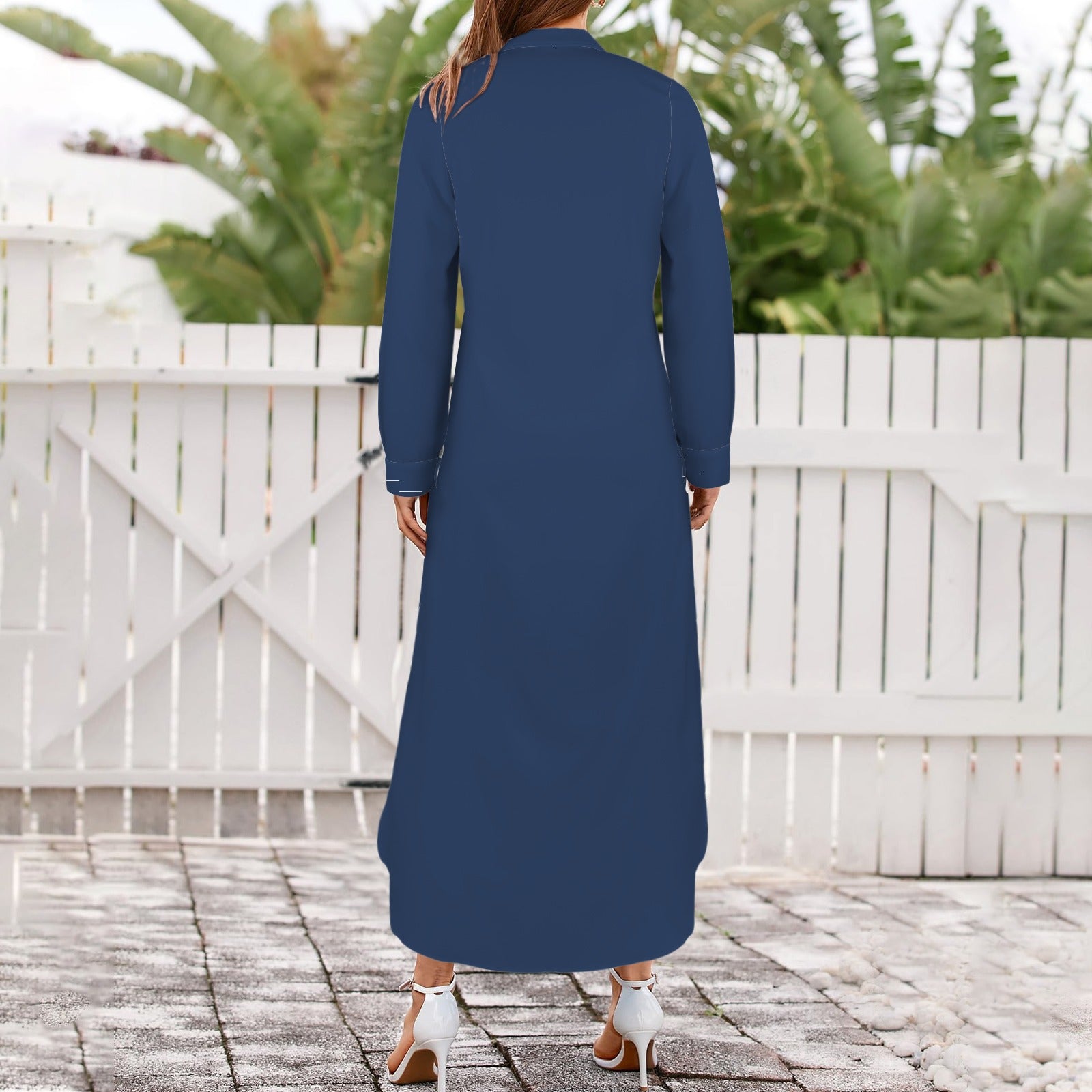 Wildcat Long Sleeve Shirt Dress, Blue
