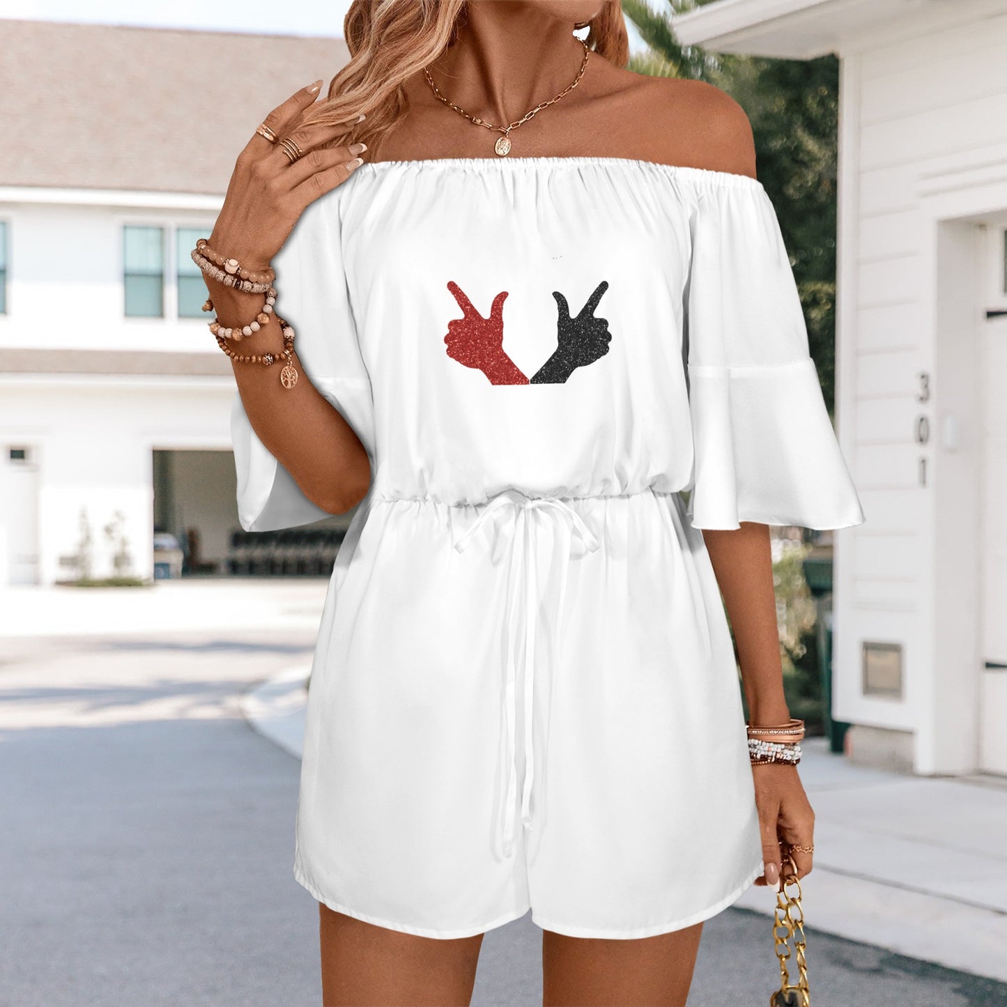 Guns Up Glitter Romper