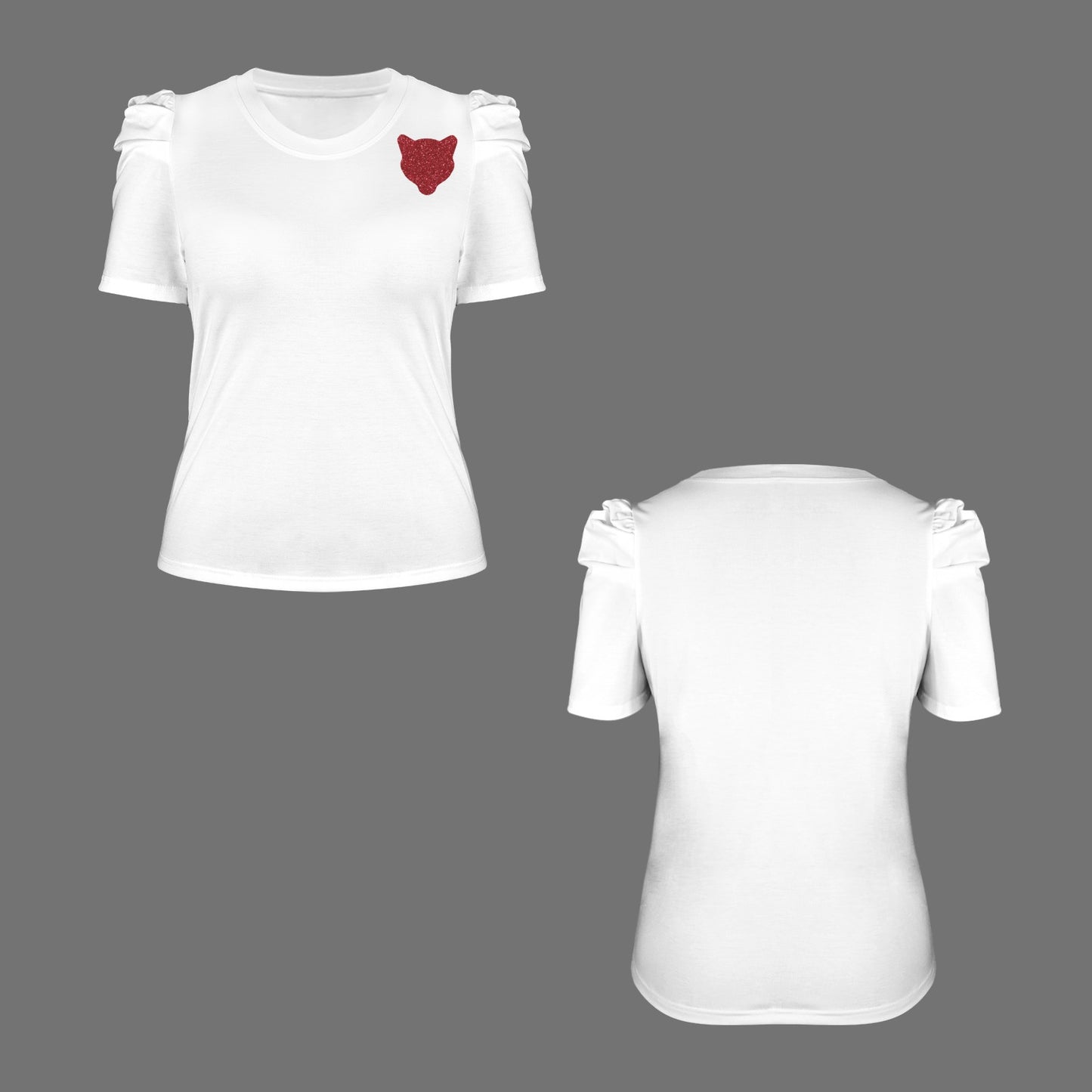 Houston Glitter Cougar Top, Red